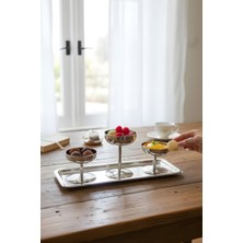 ÖzSa Home Antique Ikili Ayaklı Paslanmaz Çelik Dondurma Tatlı Sunum Kasesi Çelik Sunumluk Ikramlık
