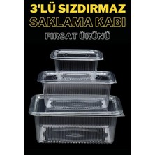 MGZ Plastik Sızdırmaz Kap 500 gr - 1000 gr - 2000 gr Kullan At Tek Kullanımlık Kapaklı Kase 50 Adet 3 Lü Set