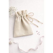 Buem Shop Navera Ham Bez Hediyelik Kese 10X15 cm Jüt Ipli Doğal Pamuk Kese