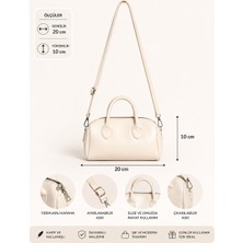 Mini Krem El & Omuz Çantası – Şık ve Kullanışlı Tasarım