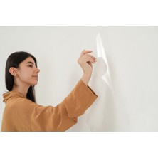 Özbience Şeffaf Yazı Tahtası 100X100 cm Kalem Hediyeli Akıllı Statik Kağıt Tahta