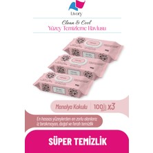 Livory 3 Adet Manolya Kokulu Yüzey Temizleme Havlusu