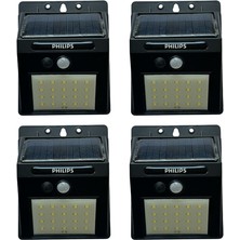 (4 Adet) Philips 5W Beyaz Işık (6500K) Güneş Panelli Duvar Armatür