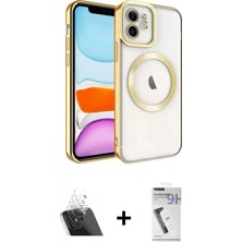 Marsilyan™- iPhone 11 Kılıf Nova Işık Özel Seri - Şeffaf Uv Polymer Nano Ekran Koruyucu + Şeffaf Kamera Lens Koruma Cam