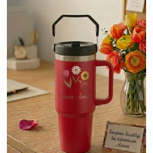 Promopanya Koca Yürekli Annelere X-Large Termoslar (900ML.-KIŞISELLEŞTIRILEBILIR, Isim Yazılabilir, Isme Özel, Kişiye Özel Termos)