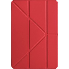 Ve Kırmızı Samsung Galaxy Tab S9 / S9 Fe 11 / S10  ile Uyumlu Standlı Kalemlikli Kapaklı Tablet Kılıfı - Kırmızı