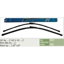Inwells Silecek Süpürgesi (Muz) Peugeot 307-MERCEDES Vıto-Vıano (700 - 650 Mm) (1 Tk )