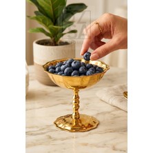 ÖzSa Home Antique Lüx Ayaklı Paslanmaz Çelik Dondurma Tatlı Sunum Kasesi Çelik Sunumluk Ikramlık