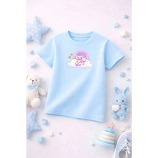Unicorn Baskılı Sevimli Kız Erkek Çocuk Tshirt Tişört Tee Rahat Yumuşak 100% Pamuk