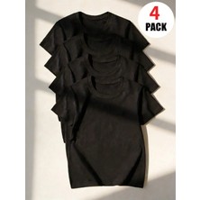 4’lü Çocuk Tişört Seti %100 Pamuk Oversize Rahat Kalıp Erkek Basic T-Shirt + Şort Hediyeli