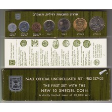 Banknoting Israil Darphanesi 7li Çil Set 1982 Orijinal Kutusu Içinde-Bilgi Kartıyla. 30.000 Adet Üretilmiştir.
