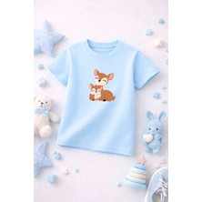Baskılı Sevimli Çocuk Tshirt Tişört Tee Rahat Yumuşak 100% Pamuk