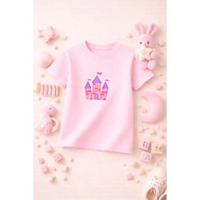 Unicorn Baskılı Sevimli Kız Erkek Çocuk Tshirt Tişört Tee Rahat Yumuşak 100% Pamuk