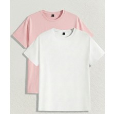 2'li Adet Oversize Kalıp %100 Pamuk Unisex Tişört \ T-Shirt