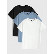 %100 Pamuk Kadın Tişört\t-Shirt 3 Adet Oversize Kalıp
