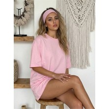 Kadın Oversize %100 Pamuk Tişört T-Shirt – Spor Rahat Salaş Basic