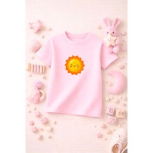 Baskılı Sevimli Çocuk Tshirt Tişört Tee Rahat Yumuşak 100% Pamuk