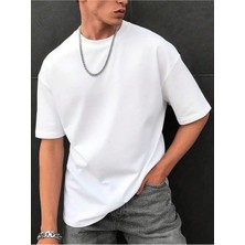 %100 Pamuk Erkek Oversize Kalıp T-Shirt Rahat Kesim Tişört