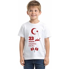 23 Nisan Ulusal Egemenlik ve Çocuk Bayramı Baskılı Çocuk Tişörtü – %100 Pamuklu Çocuk Tişört