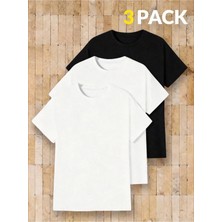 Erkek Oversize Bisiklet Yaka Tişört %100 Pamuk Basic Düz Unisex Tişört