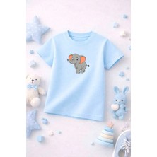 Baskılı Sevimli Çocuk Tshirt Tişört Tee Rahat Yumuşak 100% Pamuk