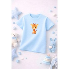 Baskılı Sevimli Çocuk Tshirt Tişört Tee Rahat Yumuşak 100% Pamuk
