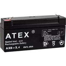 Zemira Atex 6 Volt - 3.4 Amper Yatık Akü