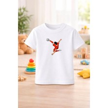 Futbol Temalı Baskılı Kız Erkek Çocuk Tshirt Tişört Tee Rahat Yumuşak 100% Pamuk
