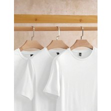 %100 Pamuk Kadın Tişört\t-Shirt 3 Adet Oversize Kalıp