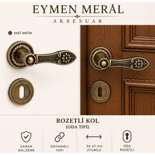 Eymen Meral Aksesuar Antik Sarı Rozetli Lüx Rustik Oda Kapı Kolu 1. Sınıf Zamak Malzemeden Üretilmiş Olup Boya ve Malzeme Kalitesi Ile Uzun Yıllar Kullanabileceğiniz Şık ve Estetik Üründür (Vidalar Dahildir)