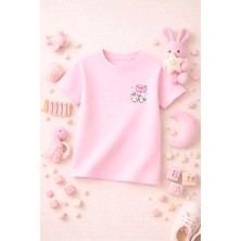 Unicorn Baskılı Sevimli Kız Erkek Çocuk Tshirt Tişört Tee Rahat Yumuşak 100% Pamuk