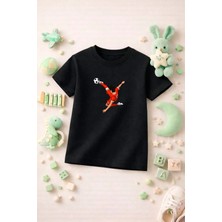 Futbol Temalı Baskılı Kız Erkek Çocuk Tshirt Tişört Tee Rahat Yumuşak 100% Pamuk