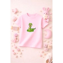 Baskılı Sevimli Çocuk Tshirt Tişört Tee Rahat Yumuşak 100% Pamuk