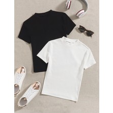 %100 Pamuk 0VERSIZE Kalıp Rahat ve Şık Kadın Tişört \ T-Shirt