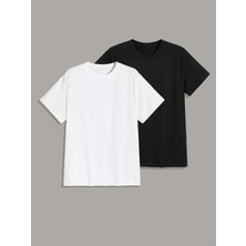 2'li Adet Oversize Kalıp %100 Pamuk Unisex Tişört \ T-Shirt