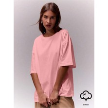 Oversize Kalıp Rahat Şık %100 Pamuk Kadın T-Shirt