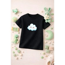 Baskılı Sevimli Çocuk Tshirt Tişört Tee Rahat Yumuşak 100% Pamuk