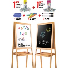 Özbience Çocuklar Için Manyetik Çift Taraflı Ahşap Yazı Tahtası Seti