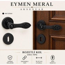 Eymen Meral Aksesuar Siyah Rozetli Lüx Rustik Oda Kapı Kolu 1. Sınıf Zamak Malzemeden Üretilmiş Olup Boya ve Malzeme Kalitesi Ile Uzun Yıllar Kullanabileceğiniz Şık ve Estetik Üründür (Vidalar Dahildir)
