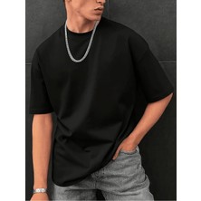 Tişört %100 Organik Pamuk Oversize Kalıp Bisiklet Yuvarlak Yaka T-Shirt