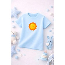 Baskılı Sevimli Çocuk Tshirt Tişört Tee Rahat Yumuşak 100% Pamuk
