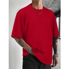 Tişört %100 Organik Pamuk Oversize Kalıp Bisiklet Yuvarlak Yaka T-Shirt