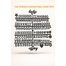 Özbience Yedek Siyah Renk Emojili ve Noktalı Harf Seti Mesaj Panosu Için