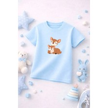 Baskılı Sevimli Çocuk Tshirt Tişört Tee Rahat Yumuşak 100% Pamuk