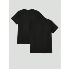 Kadın Oversize Bisiklet Yaka Tişört %100 Pamuk Basic Düz Unisex Tişört