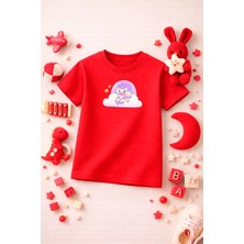 Unicorn Baskılı Sevimli Kız Erkek Çocuk Tshirt Tişört Tee Rahat Yumuşak 100% Pamuk