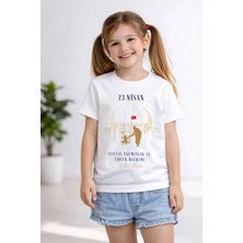 23 Nisan Baskılı Oversize Kalıp %100 Pamuk Tişört \ T-Shirt
