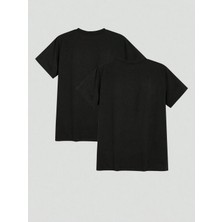Kadın Oversize Bisiklet Yaka Tişört %100 Pamuk Basic Düz Unisex Tişört