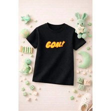 Futbol Temalı Baskılı Kız Erkek Çocuk Tshirt Tişört Tee Rahat Yumuşak 100% Pamuk