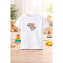 Baskılı Sevimli Çocuk Tshirt Tişört Tee Rahat Yumuşak 100% Pamuk